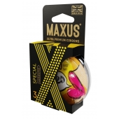 Презервативы с точками и рёбрами в пластиковом кейсе MAXUS Special - 3 шт. - Maxus - купить с доставкой в Рязани