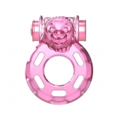 Розовое эрекционное кольцо с вибрацией Pink Bear - Baile - в Рязани купить с доставкой