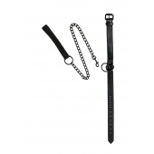 Черный ошейник Sin с поводком - Lola Games - купить с доставкой в Рязани