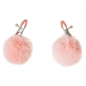 Зажимы на соски Angelic с розовыми меховыми шариками - Lola Games - купить с доставкой в Рязани