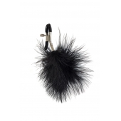 Зажимы на соски с черным пухом Euphoric - Lola Games - купить с доставкой в Рязани