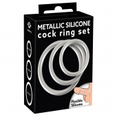Набор из 3 эрекционных колец под металл Metallic Silicone Cock Ring Set - Orion - в Рязани купить с доставкой