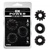 Набор из 3 черных эрекционных колец Gear Up Rings - Chisa - в Рязани купить с доставкой
