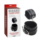 Черные оковы на ноги Obey Me Leather Ankle Cuffs - Chisa - купить с доставкой в Рязани