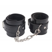 Черные оковы на ноги Obey Me Leather Ankle Cuffs - Chisa - купить с доставкой в Рязани