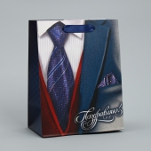 Малый бумажный пакет «Поздравляю!» - 18 х 23 см. - Сима-Ленд - купить с доставкой в Рязани