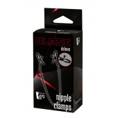 Черные зажимы на соски на цепочке BLAZE DELUXE NIPPLE CLAMPS - Dream Toys - купить с доставкой в Рязани
