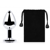 Серебристая анальная пробка с прозрачным стразом - 7,2 см. - Anal Jewelry Plug - купить с доставкой в Рязани