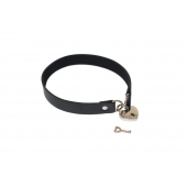 Черный ошейник Utopia с замком и ключиком - Lola Games - купить с доставкой в Рязани