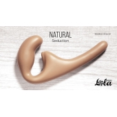 Бежевый безремневой страпон Seduction - 20,5 см. - Lola Games - купить с доставкой в Рязани