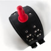 Черный пояс на бедро  Люкс  с телесной насадкой - LOVETOY (А-Полимер) - купить с доставкой в Рязани