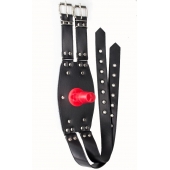 Черный узкий пояс на бедро с телесной насадкой - LOVETOY (А-Полимер) - купить с доставкой в Рязани