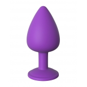 Фиолетовая анальная пробка со стразом Her Little Gem Large Plug - 9,5 см. - Pipedream - купить с доставкой в Рязани