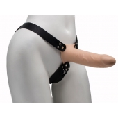 Пустотелый реалистичный фаллопротез на ремешках с заклепками - 17,5 см. - LOVETOY (А-Полимер) - купить с доставкой в Рязани