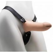 Пустотелый реалистичный фаллопротез на ремешках с заклепками - 17 см. - LOVETOY (А-Полимер) - купить с доставкой в Рязани