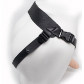 Пустотелый фаллопротез на ремешках с заклепками - 19,5 см. - LOVETOY (А-Полимер) - купить с доставкой в Рязани