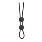 Черное двойное эрекционное лассо Silicone Double Loop Cock Ring - Blush Novelties - в Рязани купить с доставкой