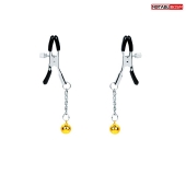 Оригинальные зажимы на соски с желтыми шариками - Notabu - купить с доставкой в Рязани