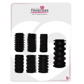 Набор из 7 черных насадок PENIS SLEEVES SET - Dream Toys - в Рязани купить с доставкой