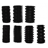 Набор из 7 черных насадок PENIS SLEEVES SET - Dream Toys - в Рязани купить с доставкой