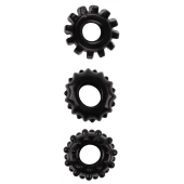 Набор из 3 черных эрекционных колец SET OF 3 COCKRINGS - Dream Toys - в Рязани купить с доставкой