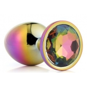 Голографическая анальная втулка с радужным кристаллом - 7,1 см. - Dream Toys - купить с доставкой в Рязани