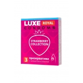 Презервативы с ароматом клубники LUXE Royal Strawberry Collection - 3 шт. - Luxe - купить с доставкой в Рязани