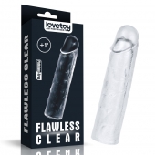 Прозрачная насадка-удлинитель Flawless Clear Penis Sleeve Add 1 - 15,5 см. - Lovetoy - в Рязани купить с доставкой