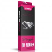 Серебристая плетка Struggle My Flogger с черной ручкой - 45 см. - Lovetoy - купить с доставкой в Рязани