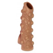 Телесная насадка с бугорками и открытой головкой Nude Sleeve M - 12 см. - KOKOS - в Рязани купить с доставкой