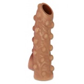 Телесная насадка с бугорками и открытой головкой Nude Sleeve L - 14 см. - KOKOS - в Рязани купить с доставкой