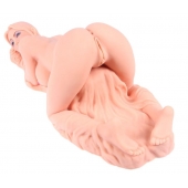 Телесный вибромастурбатор Valentina Auto с двумя любовными отверстиями - KOKOS - в Рязани купить с доставкой