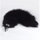 Хромированная анальная пробка с пушистым хвостиком - Sitabella - купить с доставкой в Рязани