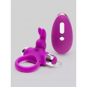 Лиловое виброкольцо с пультом ДУ Remote Control Cock Ring - Happy Rabbit - в Рязани купить с доставкой