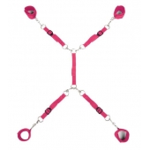 Ярко-розовый набор фиксаций на кровати Classic Bed Spreader - Lux Fetish - купить с доставкой в Рязани