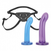 Страпон унисекс Beginners Strap-On с 2 насадками - 15 и 13 см. - Lux Fetish - купить с доставкой в Рязани