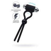 Черное эрекционное лассо Ect с виброэлементом - A-toys - в Рязани купить с доставкой