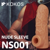 Телесная открытая насадка-реалистик с подхватом мошонки Nude Sleeve S - 10 см. - KOKOS - в Рязани купить с доставкой