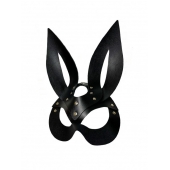 Черная кожаная маска зайки Miss Bunny - БДСМ Арсенал - купить с доставкой в Рязани