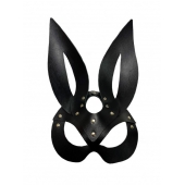 Черная кожаная маска зайки Miss Bunny - БДСМ Арсенал - купить с доставкой в Рязани