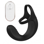 Черный анальный стимулятор с эрекционными кольцами Remote Couple Teaser - Dream Toys - в Рязани купить с доставкой