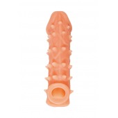 Телесная закрытая насадка с пупырышками Cock Sleeve Size M - 15,6 см. - KOKOS - в Рязани купить с доставкой