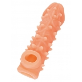 Телесная закрытая насадка с пупырышками Cock Sleeve Size L - 17,6 см. - KOKOS - в Рязани купить с доставкой