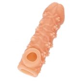 Телесная закрытая насадка с пучками шишечек Cock Sleeve Size S - 13,8 см. - KOKOS - в Рязани купить с доставкой