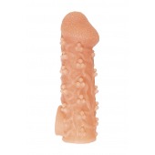 Телесная закрытая насадка с пучками шишечек Cock Sleeve Size M - 15,6 см. - KOKOS - в Рязани купить с доставкой