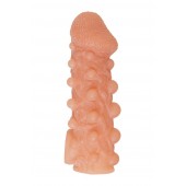 Телесная закрытая насадка с шариками Cock Sleeve Size S - 13,8 см. - KOKOS - в Рязани купить с доставкой