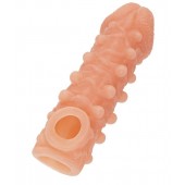 Телесная закрытая насадка с шариками Cock Sleeve Size S - 13,8 см. - KOKOS - в Рязани купить с доставкой