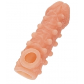 Телесная закрытая насадка с шариками Cock Sleeve Size L - 17,6 см. - KOKOS - в Рязани купить с доставкой