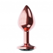 Пробка цвета розового золота с черным кристаллом Diamond Jet Shine L - 8,3 см. - Lola Games - купить с доставкой в Рязани