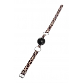 Черный кляп-шар на леопардовых ремешках Anonymo - ToyFa - купить с доставкой в Рязани